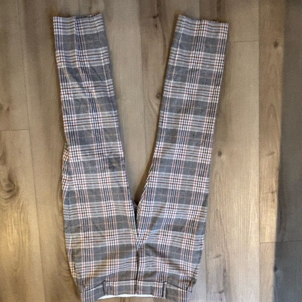 LOFT Plaid Curvy Straight Leg Pants